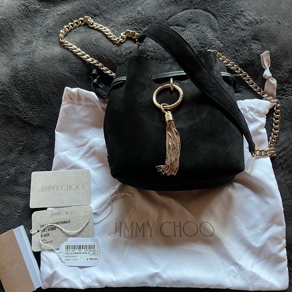 Jimmy Choo Callie Drawstring Bucket Bag - Only One Size / Black - Picture 1 of 7